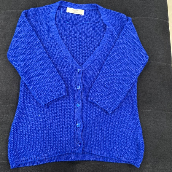 Zara Sweaters Zara Royal Blue Knitted Cardigan Poshmark